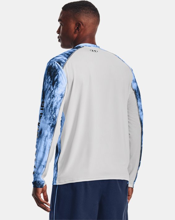 Men's UA Iso-Chill Shorebreak Camo Long Sleeve, Blue, pdpMainDesktop image number 1